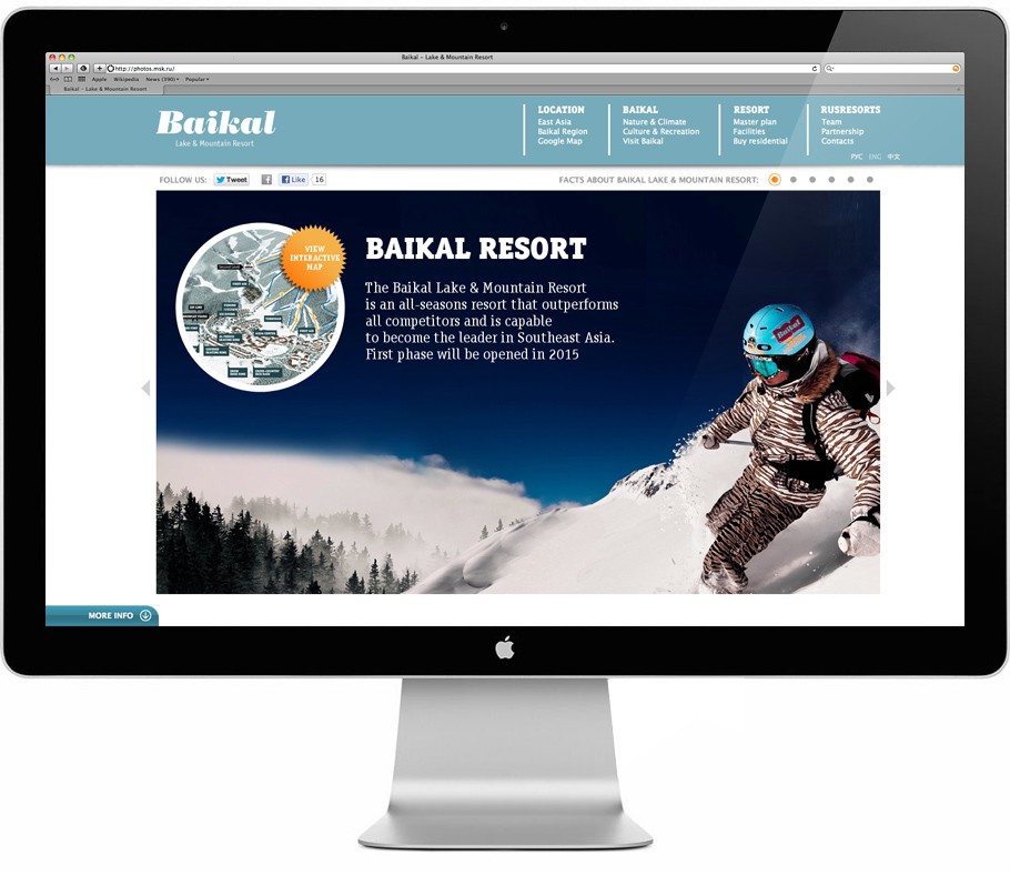 A presentation website for the Baikal resort